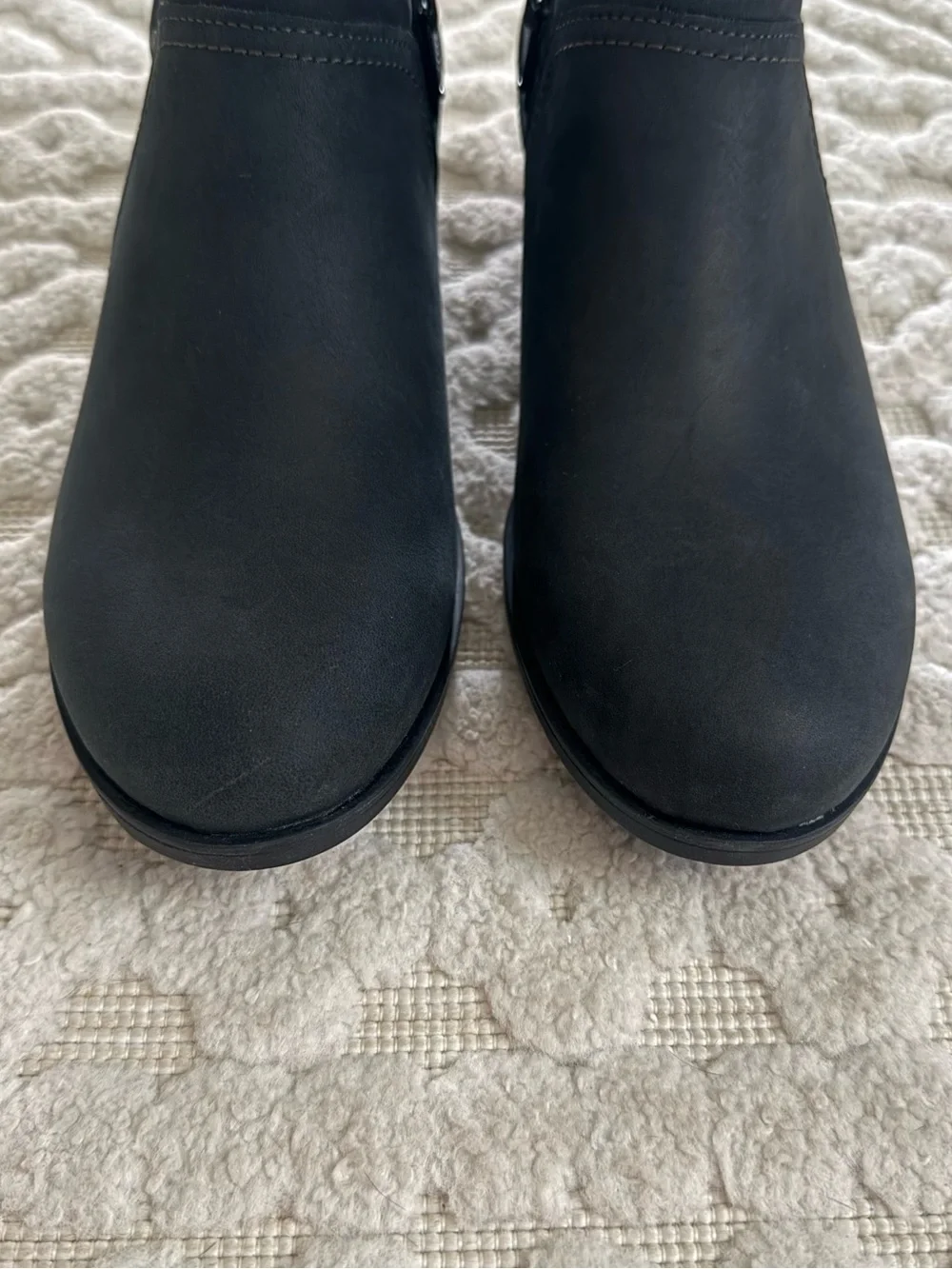 Clarks Charlten Grace Black Leather Ankle Booties Western Boots Size 11 Country